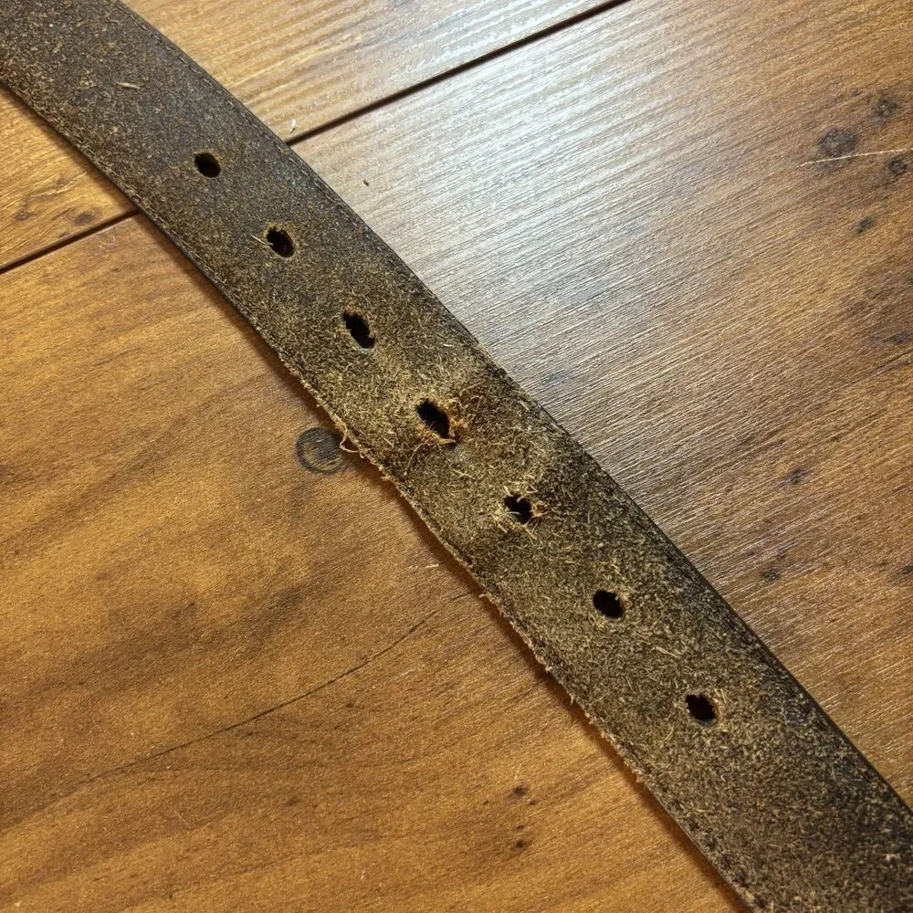 Columbia Brown Genuine Leather Belt - Silver Tone Buckle Men's Size 48
